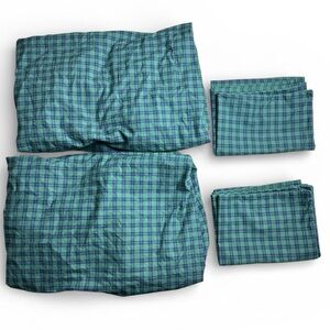 Ralph Lauren BlackWatch Tartan Plaid (2) Twin Fitted Sheets (2) Standard Cases